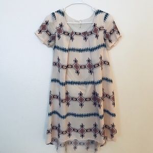 Light pink bohemian sheer dress